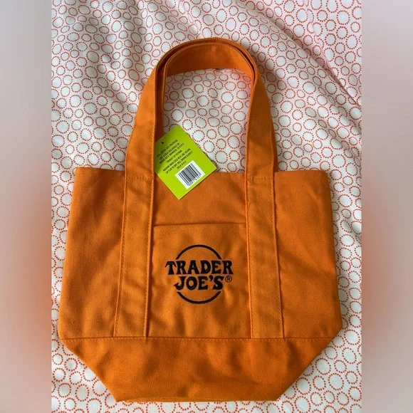 Trader Joe's Orange Mini Tote Bag - Picture 2 of 8